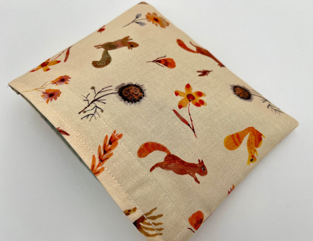 Reusable Snack Bag, Reusable Baggie, Animal Snack Bag, Fabric Snack Bag, Reusable Fabric Snack Bag - Autumn Squirrels