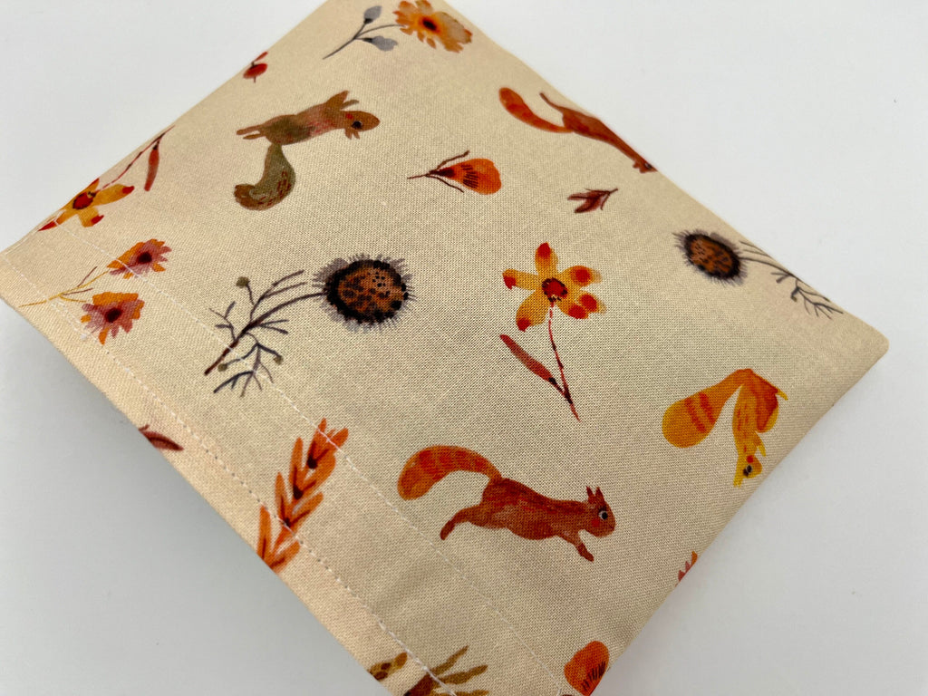 Reusable Snack Bag, Reusable Baggie, Animal Snack Bag, Fabric Snack Bag, Reusable Fabric Snack Bag - Autumn Squirrels