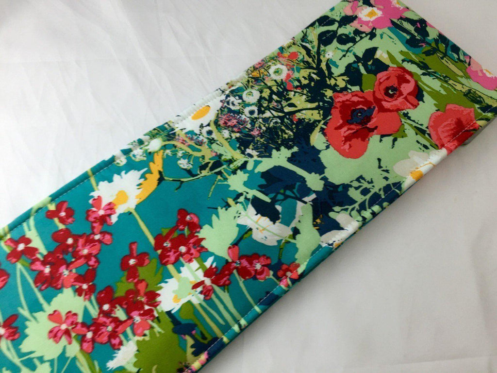 Green  Curling Iron Case, Travel Flat Iron Case, Travel Curling Wand Bag, Floral - EcoHip Custom Designs
