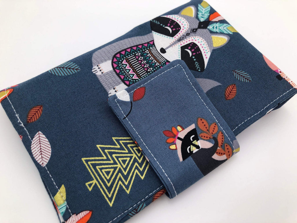Gray Sanitary Pad Case, Women's Wallet, Tampon Case, Tampon Bag, Fox, Raccoon - EcoHip Custom Designs