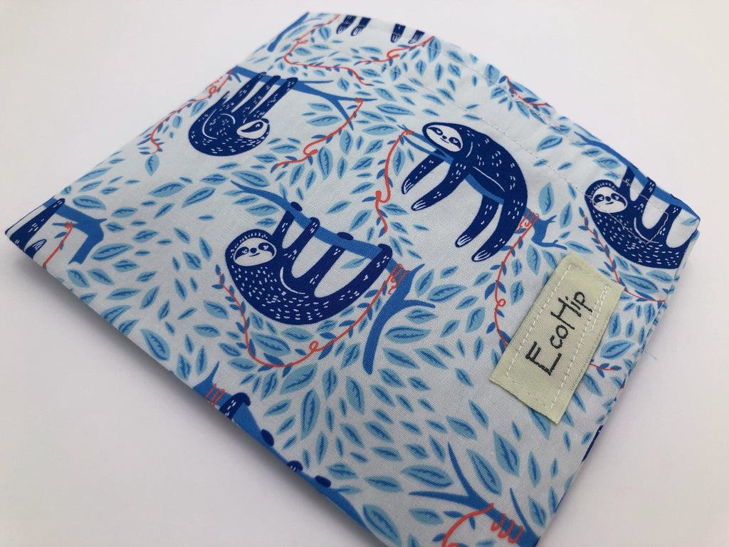 Sloth Snack Bag, Animal Fabric Snack Bag, Reusable Lunch Bag - EcoHip Custom Designs