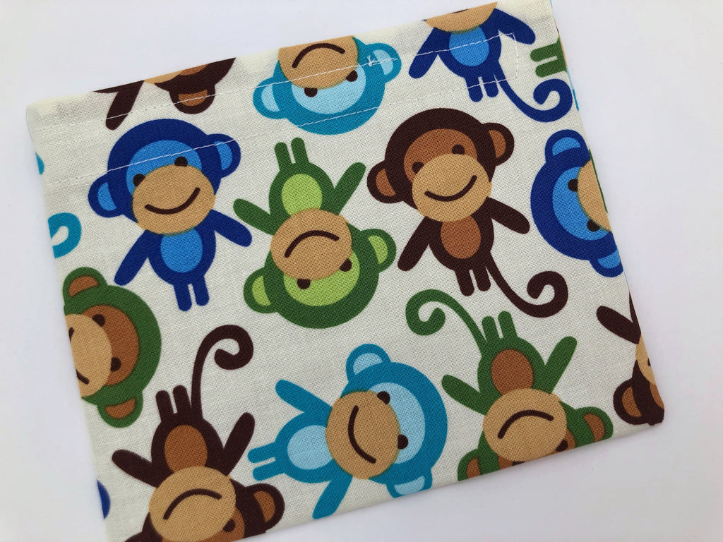 Monkey Snack Bag, Blue Eco-Friendly Snack Baggie, Reusable School Lunch - EcoHip Custom Designs