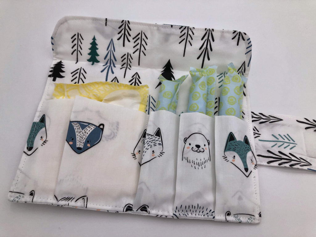 Animal Privacy Pouch, Fox Tampon Holder, Raccoon Sanitary Pad Wallet - EcoHip Custom Designs