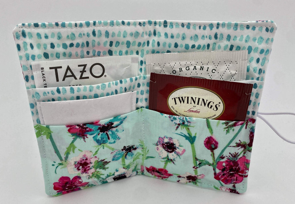 Tea Wallet, Tea Bag Holder, Tea Bag Wallet, Teabag Wallet, Teabag Holder, Tea Bag Cozy - Aquarelle Morning