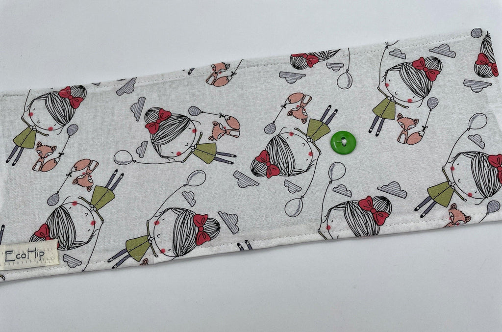 Crayon Roll, Crayon Caddy, Crayons Included, Girl Stocking Stuffer, Dog Crayon Case - Girl and Fox Friends