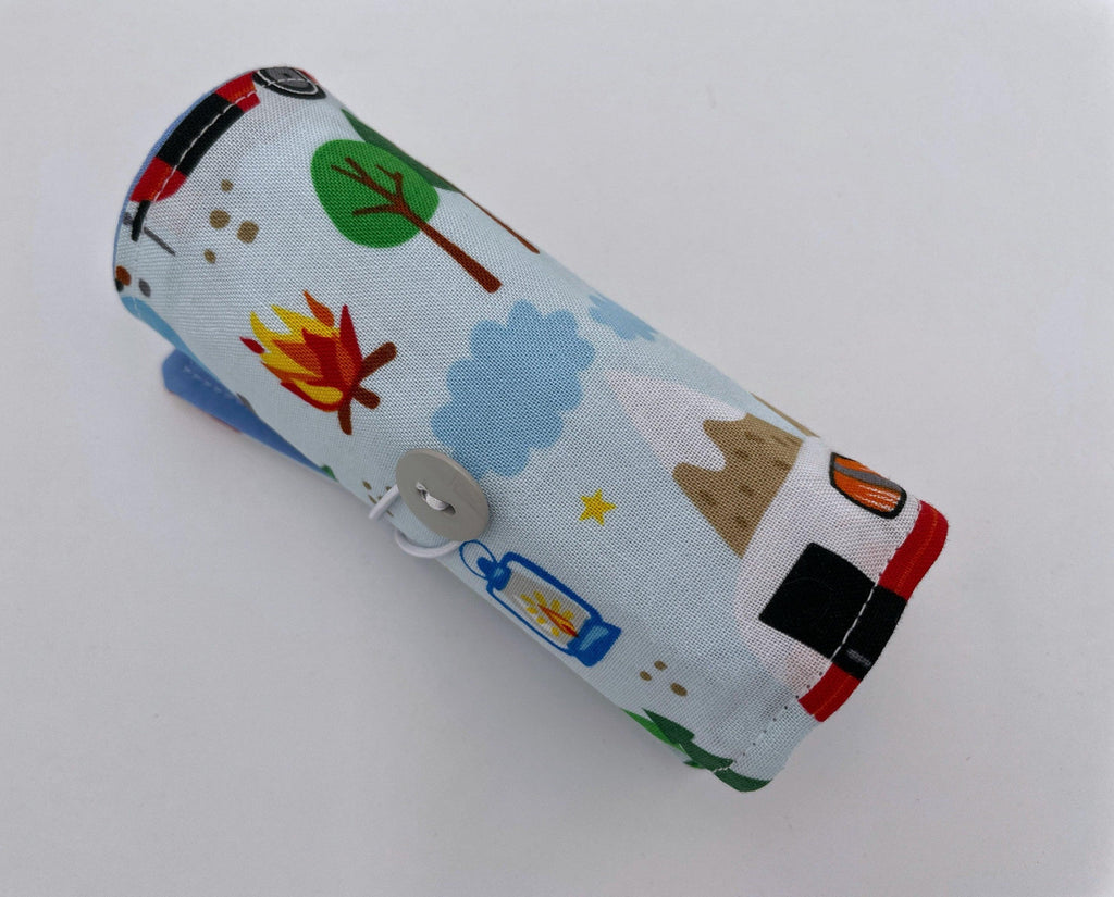 Crayon Roll, Crayon Caddy, Travel Toy, Kids Stocking Stuffer, Crayons Included - Forest Camping