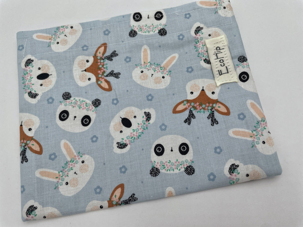 Reusable Snack Bag, Fabric Snack Bag, Animal Snack Bag, Snack Baggie -  Deer Panda Rabbit