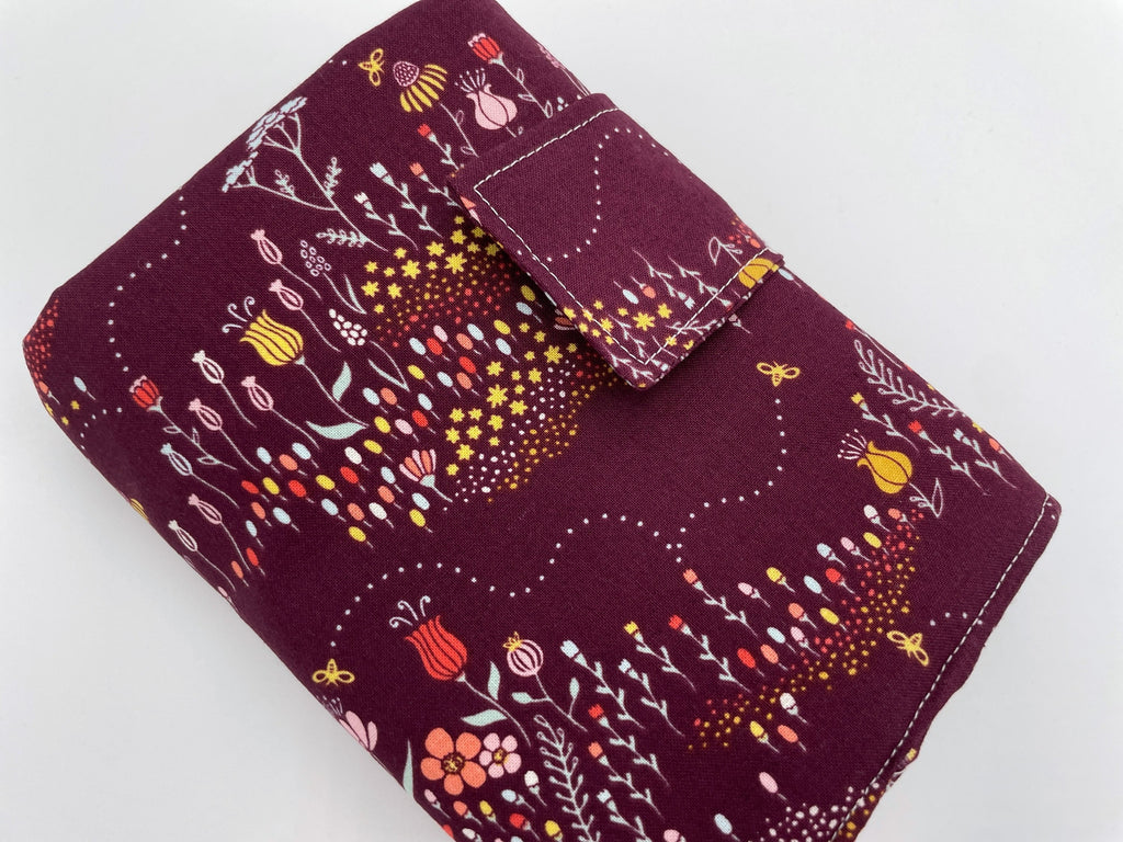 Interchangeable Knitting Needle Case, Knitting Notions Storage. Crochet Hook Roll, Knitting Needle Organizer - Deer Ruby Purple