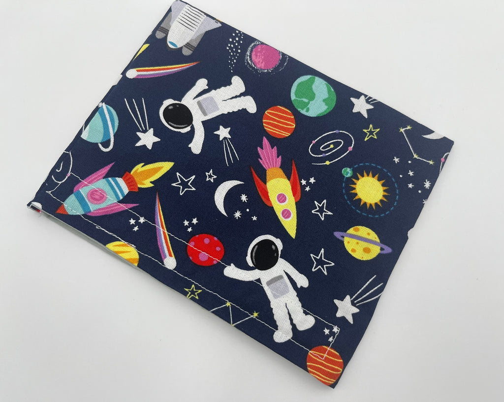Reusable Snack Bag, Unicorn Reusable Baggie, Unicorn Snack Bag, Fabric Snack Bag, Reusable Fabric Snack Bag - Space Rainbow Astronaut