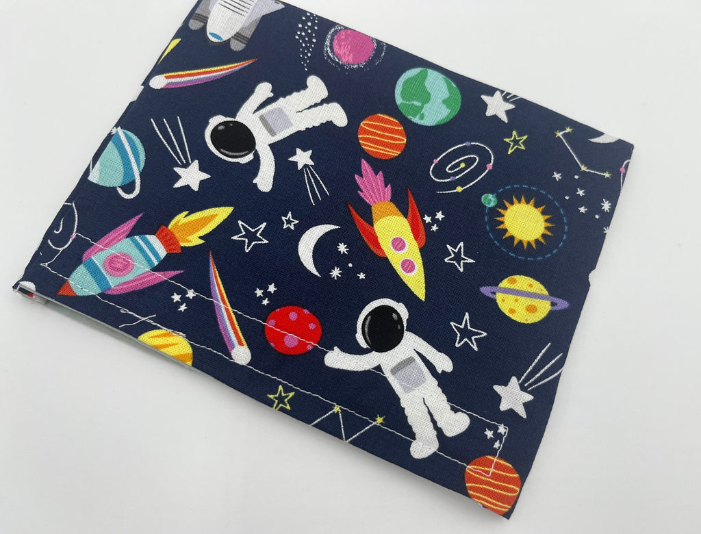 Reusable Snack Bag, Unicorn Reusable Baggie, Unicorn Snack Bag, Fabric Snack Bag, Reusable Fabric Snack Bag - Space Rainbow Astronaut