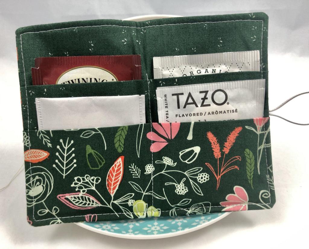 Teabag Holder, Travel Tea Bag Wallet, Tea Lovers, Dark Forest - EcoHip Custom Designs