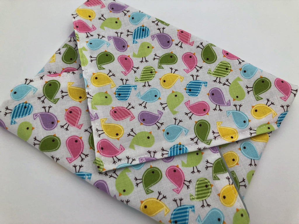Little Birds, Reusable Sandwich Bag , Girls Sandwich Wrap, Bird Lunchbox - EcoHip Custom Designs