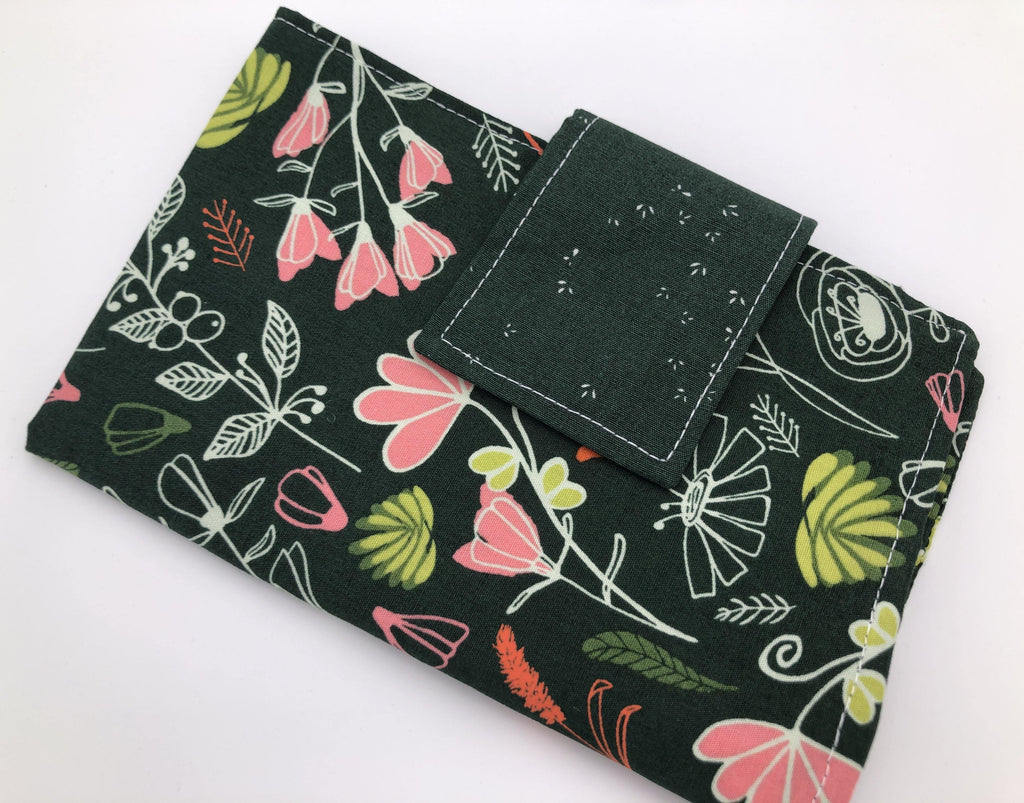 Forest Green Time of the Month Case, Travel Tampon Wallet, Sanitary Pad Pouch - EcoHip Custom Designs