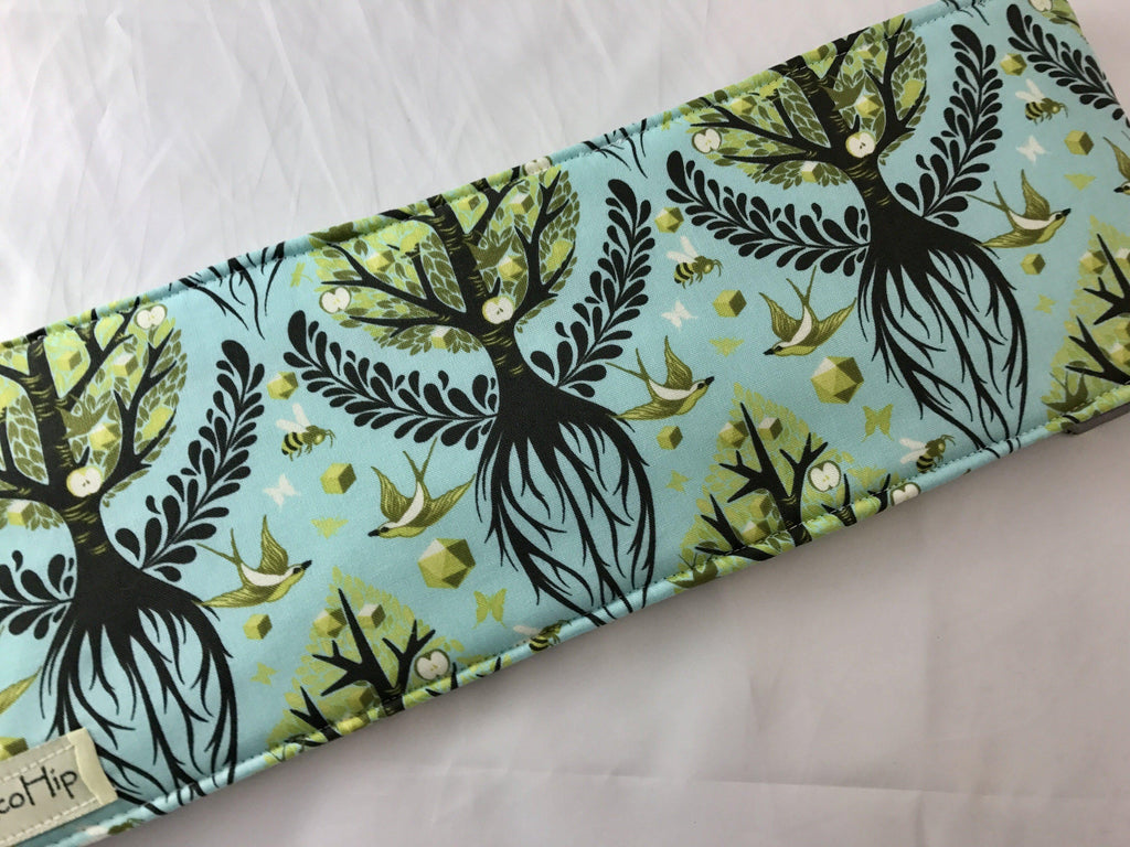 Curling Iron Cover, Flat Iron Case, Curling Wand Bag, Tree of Life, Blue - EcoHip Custom Designs