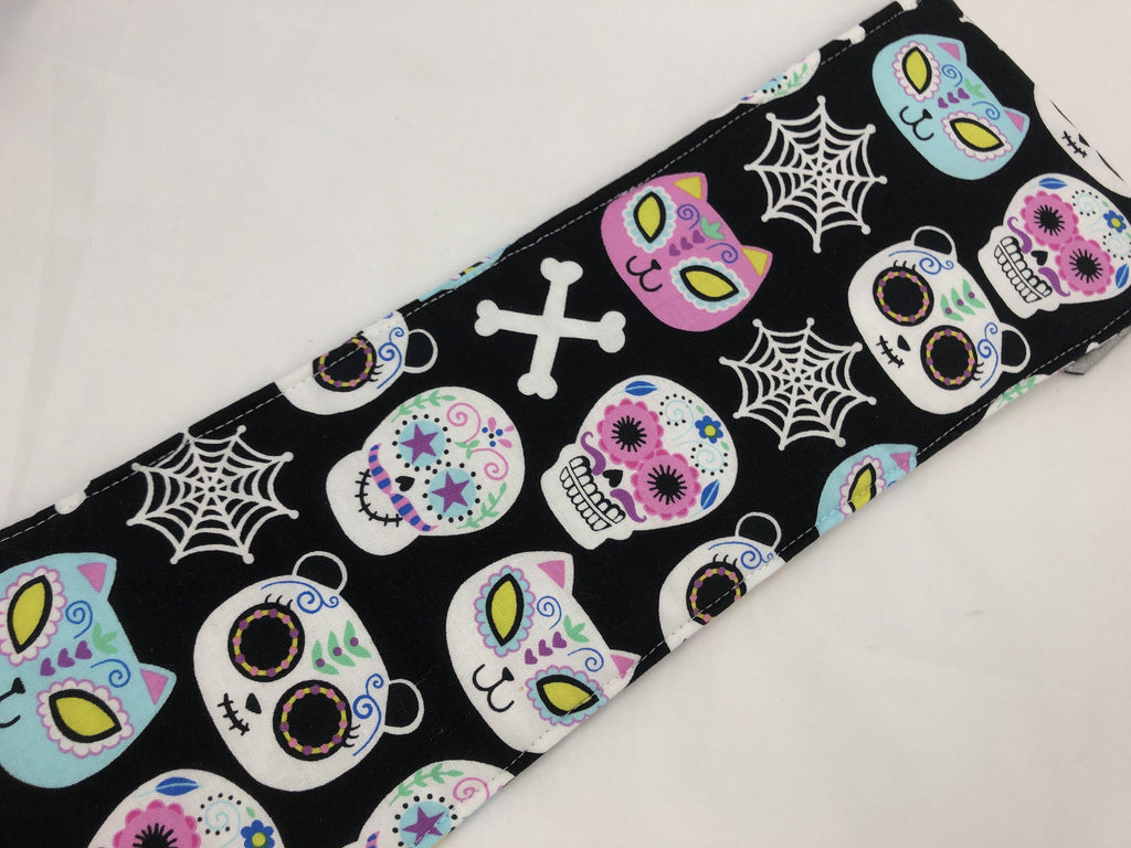 Curling Iron Holder, Flat Iron Case, Travel Heat Resistant Bag, Hair Dressers Gift, Day of the Dead - EcoHip Custom Designs
