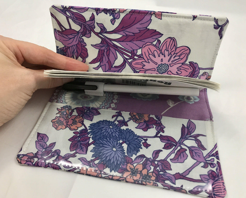 Duplicate Checkbook Cover, Purple Check Book Register, Pen Holder, Berry - EcoHip Custom Designs