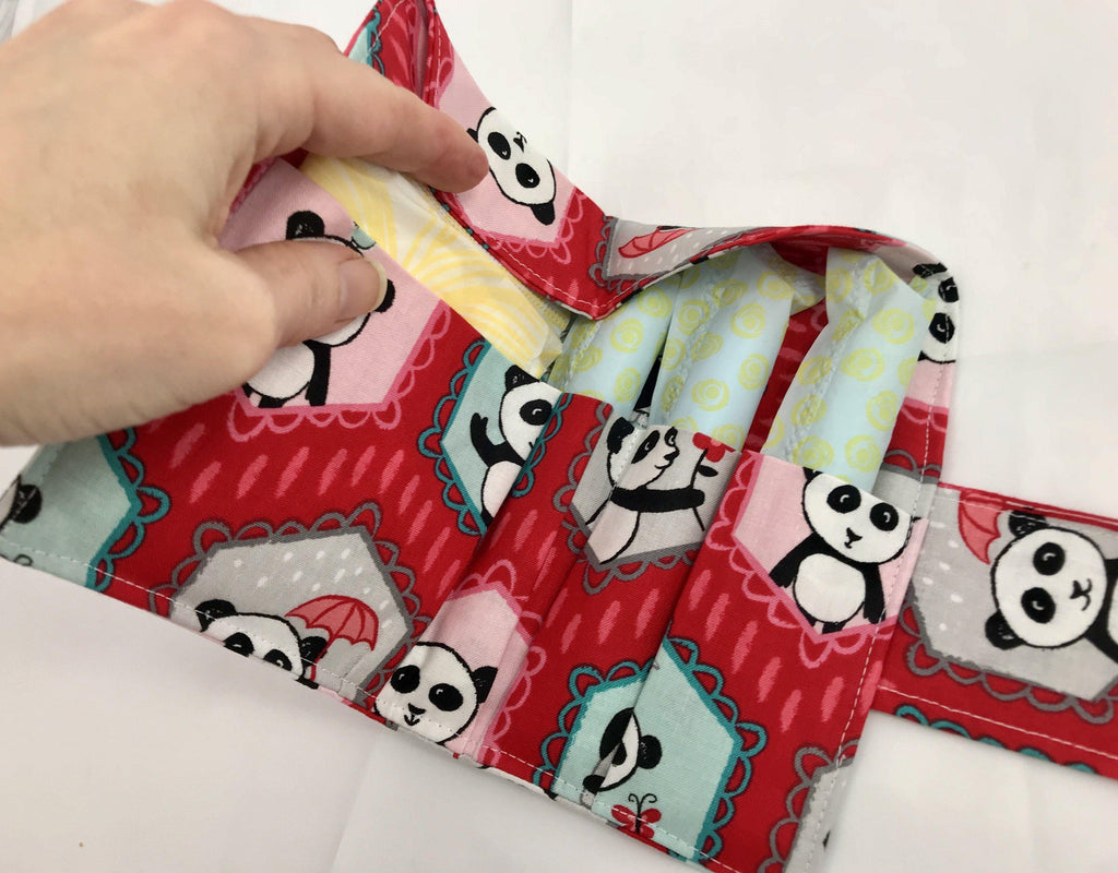 Feminine Products Case, Women’s Wallet, Tampon Bag, Red Panda - EcoHip Custom Designs