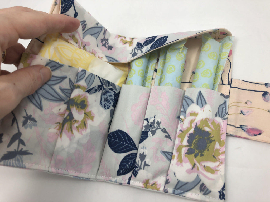Feminine Products Pouch, Tampon and Sanitary Pad Holder, Tampon Wallet, Wild Posy - EcoHip Custom Designs