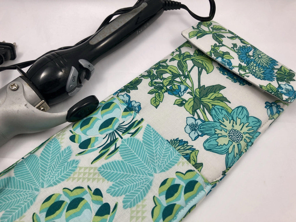 Flat Iron Case, Hair Straightener Sleeve, Curling Wand Bag, Jade Green - EcoHip Custom Designs
