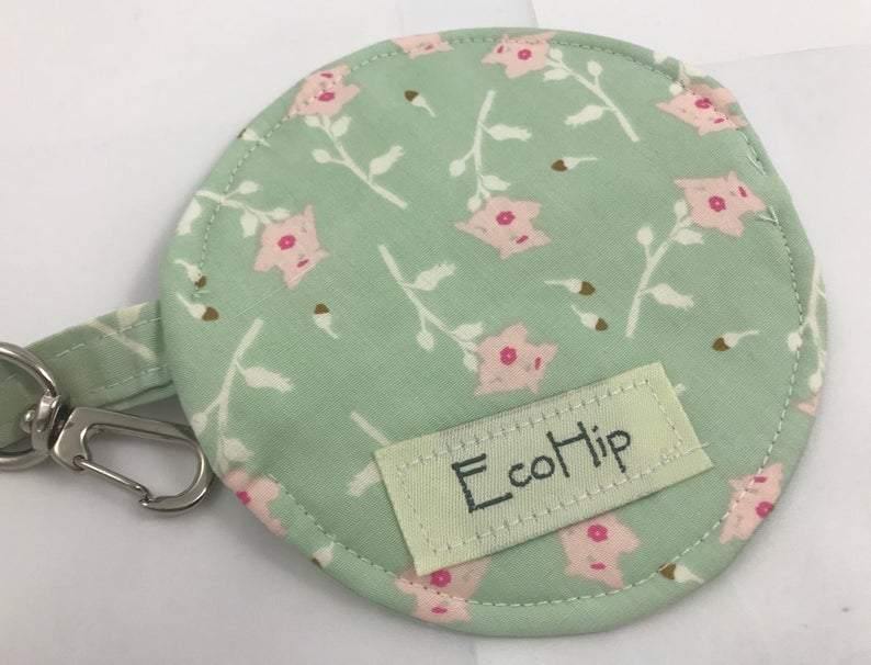Green Floral Headphone Case, Earphone Case, Women's Stocking Stuffer - EcoHip Custom Designs