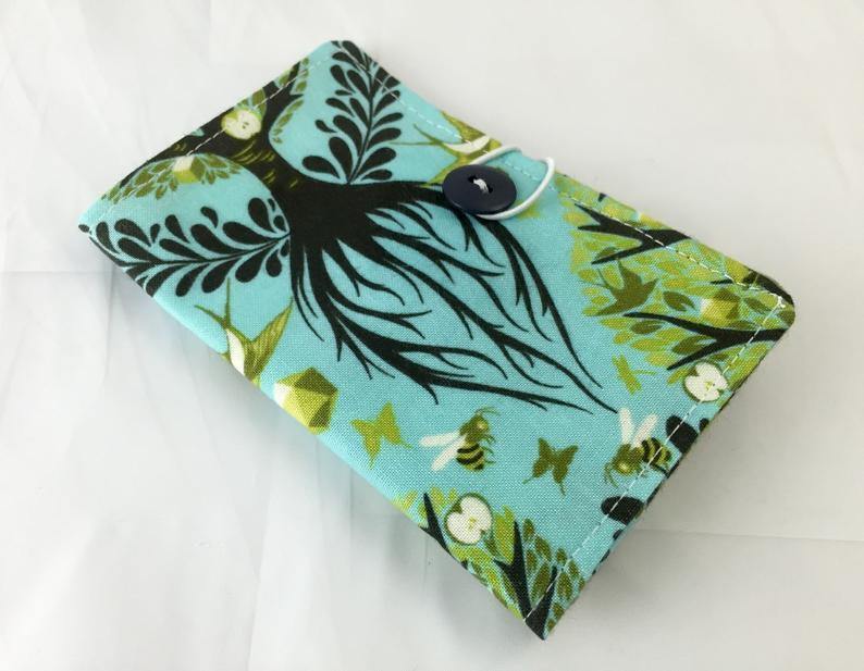 Tree of Life, Blue Tea Bag Wallet, Tea Lovers, Business Card Holder - EcoHip Custom Designs