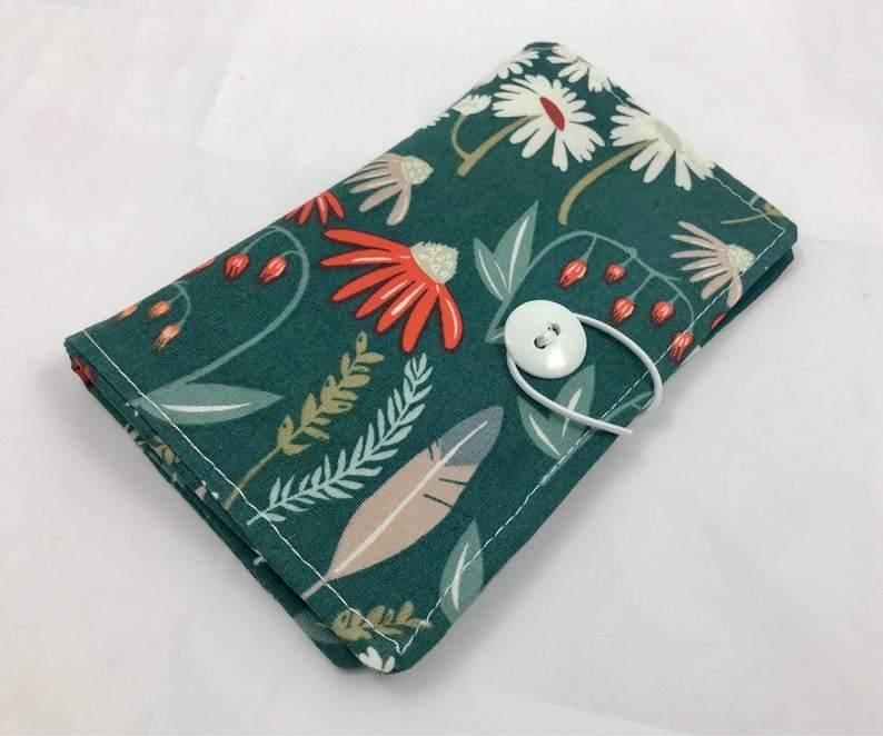 Green Grass, Travel Tea Bag Organizer, Small Women's Wallet, Card Holder - EcoHip Custom Designs
