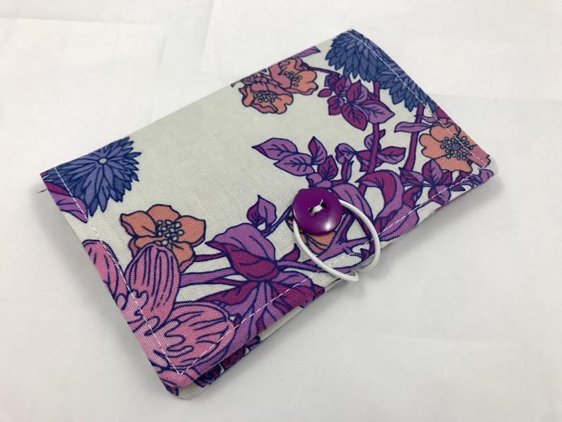 Berry Purple Tea Wallet, Travel Teabag Case, Women's Business Card Holder - EcoHip Custom Designs