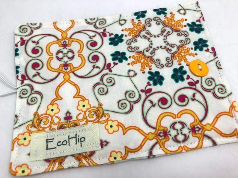 Cream Teabag Case, Travel Tea Wallet, Minimalist, Beige, Tea Lovers - EcoHip Custom Designs