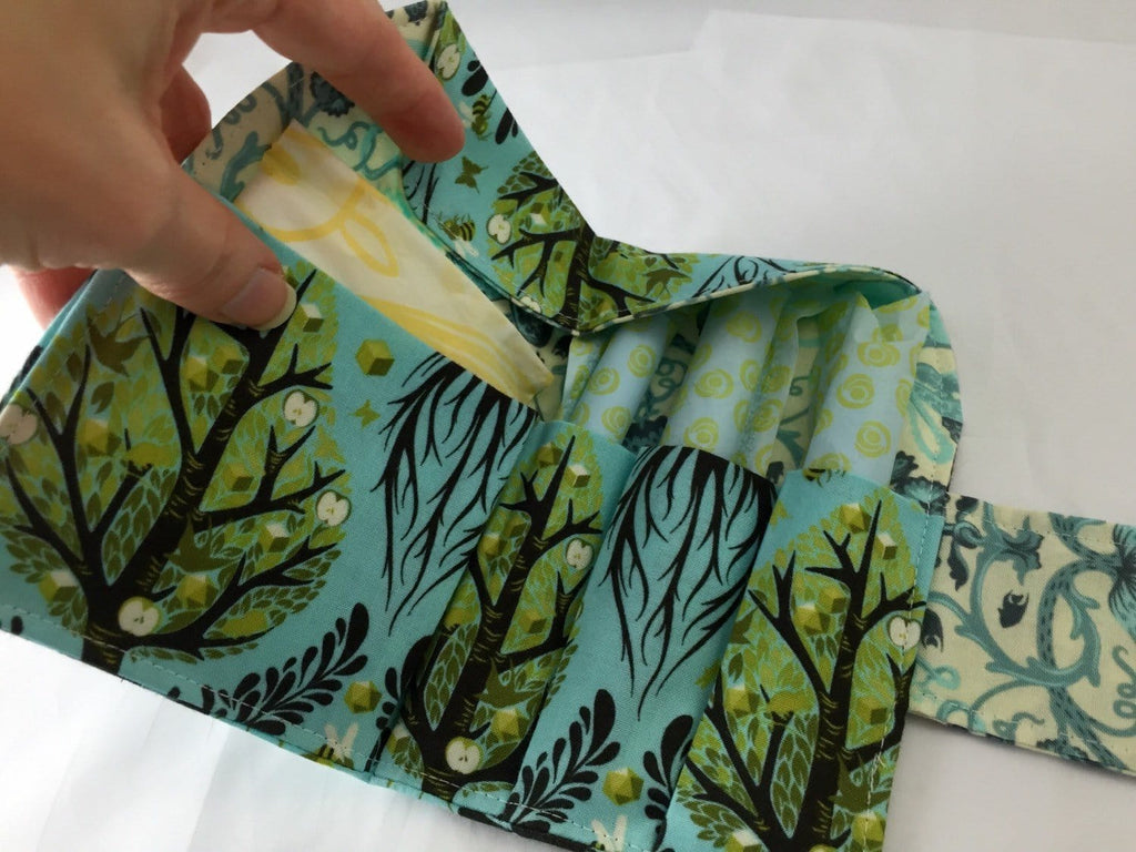 Tree of Life Tampon Case, Blue Sanitary Pad Holder, Feminine Hygiene Wallet - EcoHip Custom Designs