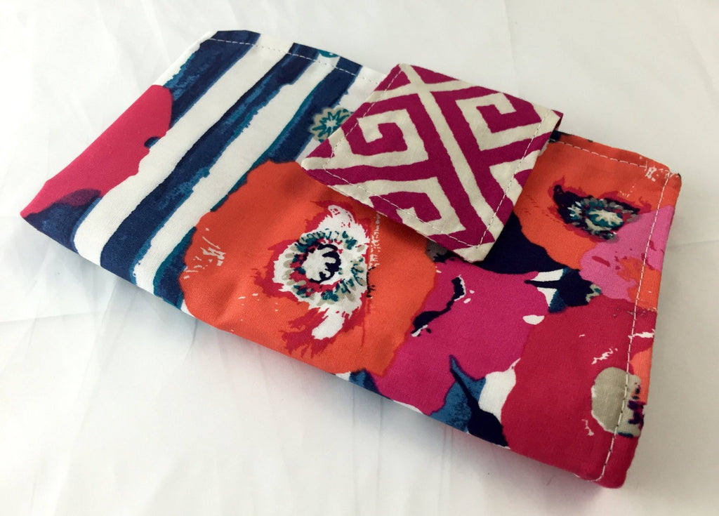 Blue Tampon Holder, Red Sanitary Pad Pouch, Privacy Wallet for Women - EcoHip Custom Designs