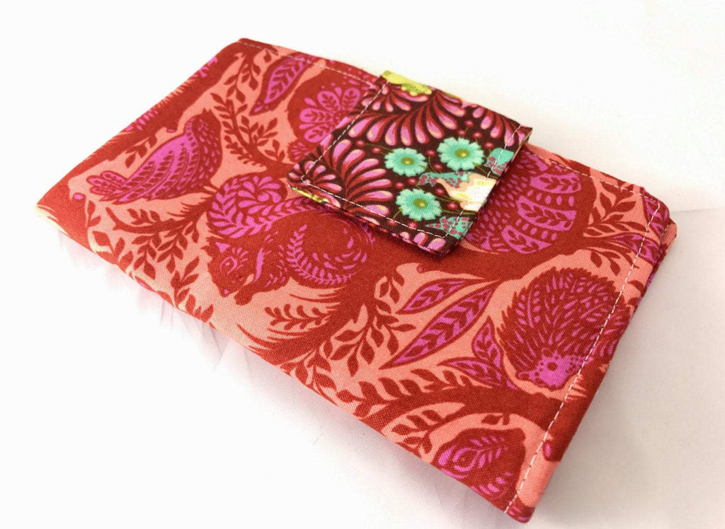Orange Sanitary Pad Pouch, Animal Tampon Case Wallet, Bear, Rabbit, Bird - EcoHip Custom Designs