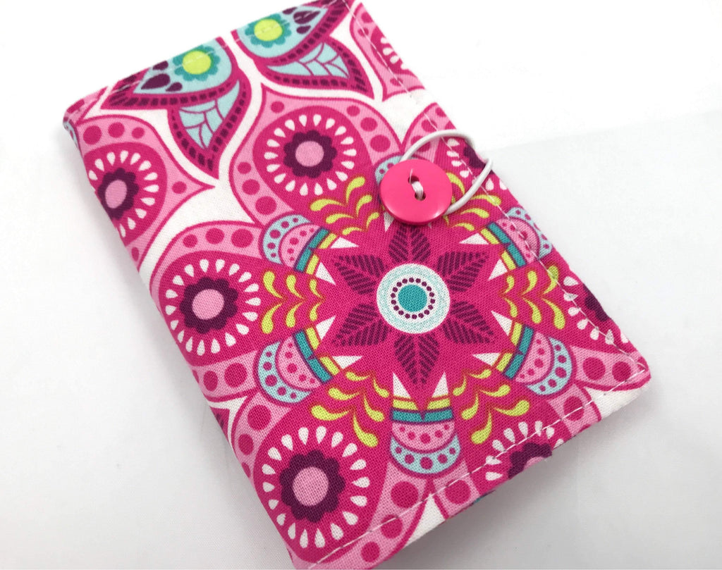 Pink Medallions, Travel Teabag Case, Business Card Holder, Paisley - EcoHip Custom Designs