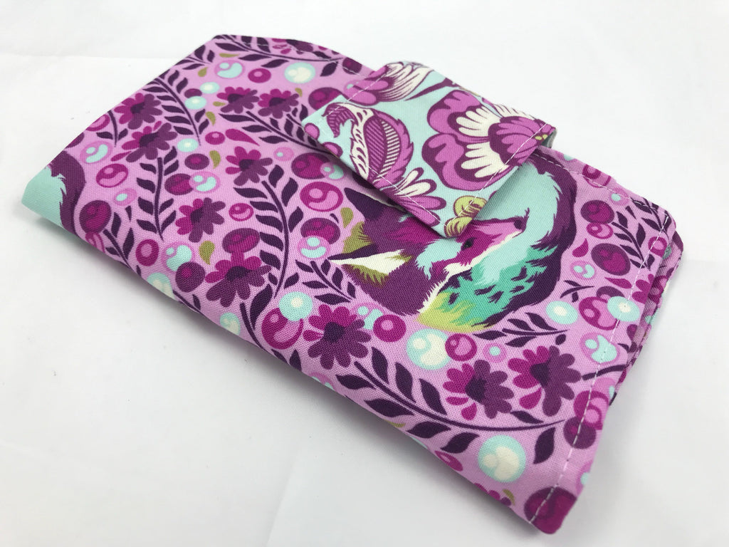 Fox Sanitary Pad Pouch, Purple Tampon and Pad Case, Time of the Month Wallet - EcoHip Custom Designs