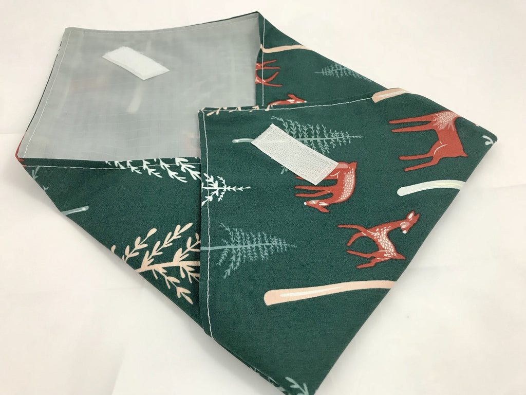 Green Forest Sandwich Mat, Deer Sandwich Bag, Reusable Napkin - EcoHip Custom Designs