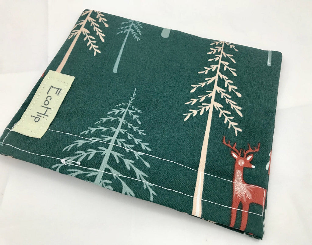Green Deer Snack Bag, Eco-Friendly Animal Snack Pouch for School - EcoHip Custom Designs