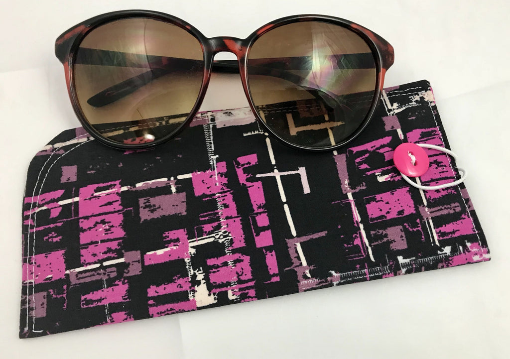 Black Fabric Reading Glasses Pouch, Eyeglass Slip On Case, Sunglasses Sleeve - EcoHip Custom Designs