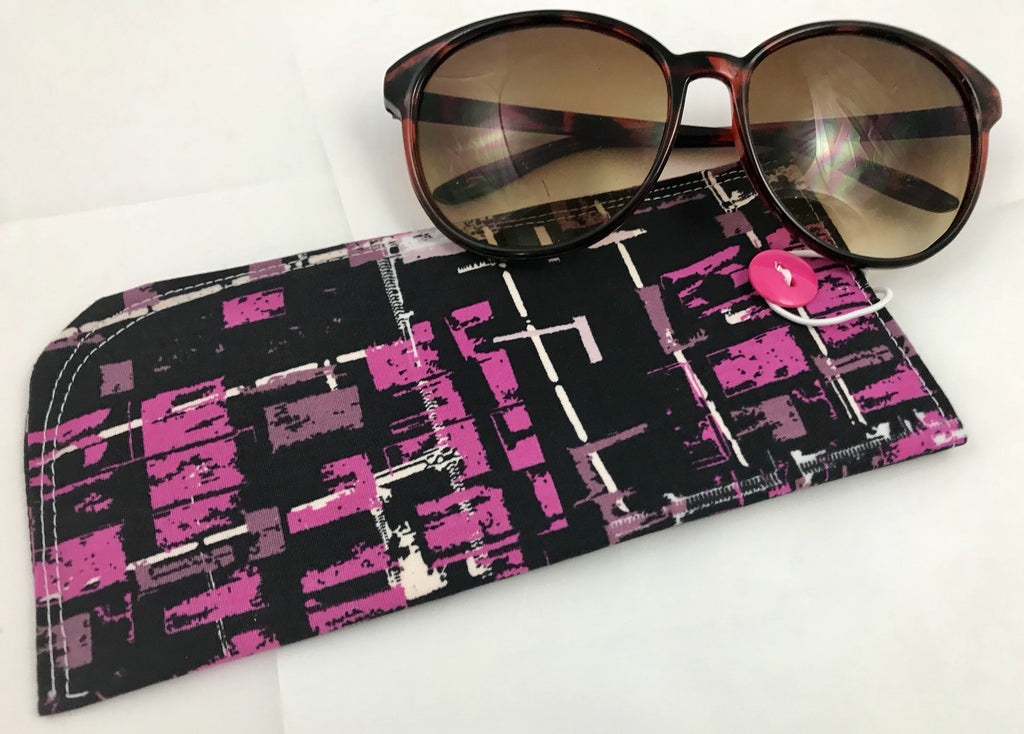 Black Fabric Reading Glasses Pouch, Eyeglass Slip On Case, Sunglasses Sleeve - EcoHip Custom Designs