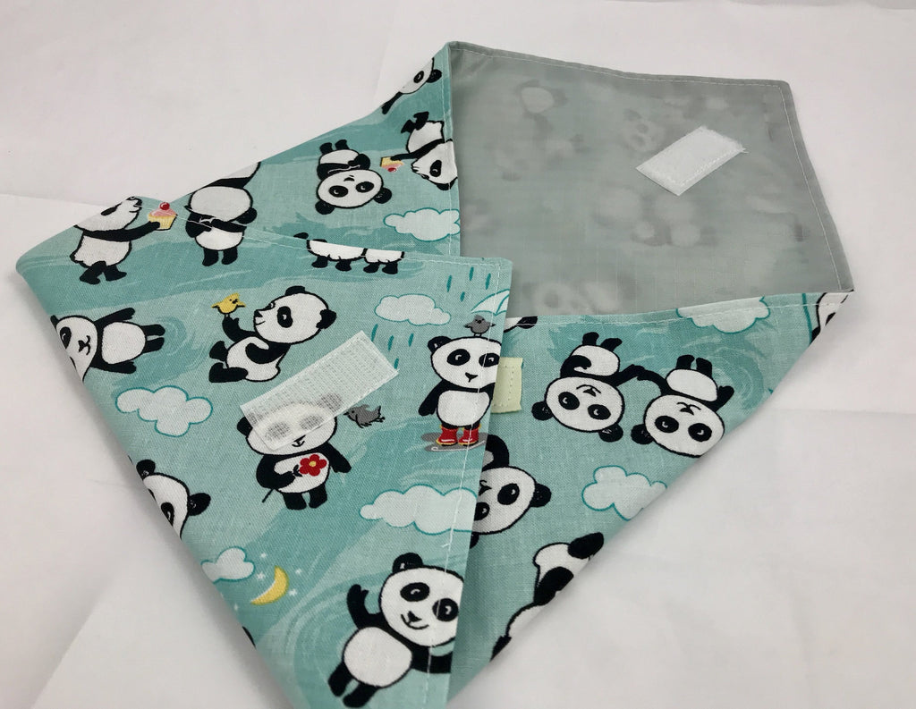 Blue Panda Bear Sandwich Bag Wrap, Panda Bear Lunch Napkin - EcoHip Custom Designs