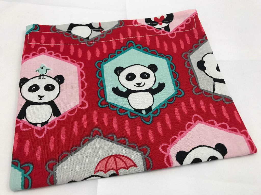 Panda Bear Snack Bag, Red Eco-Friendly Snack Bag for Kids - EcoHip Custom Designs
