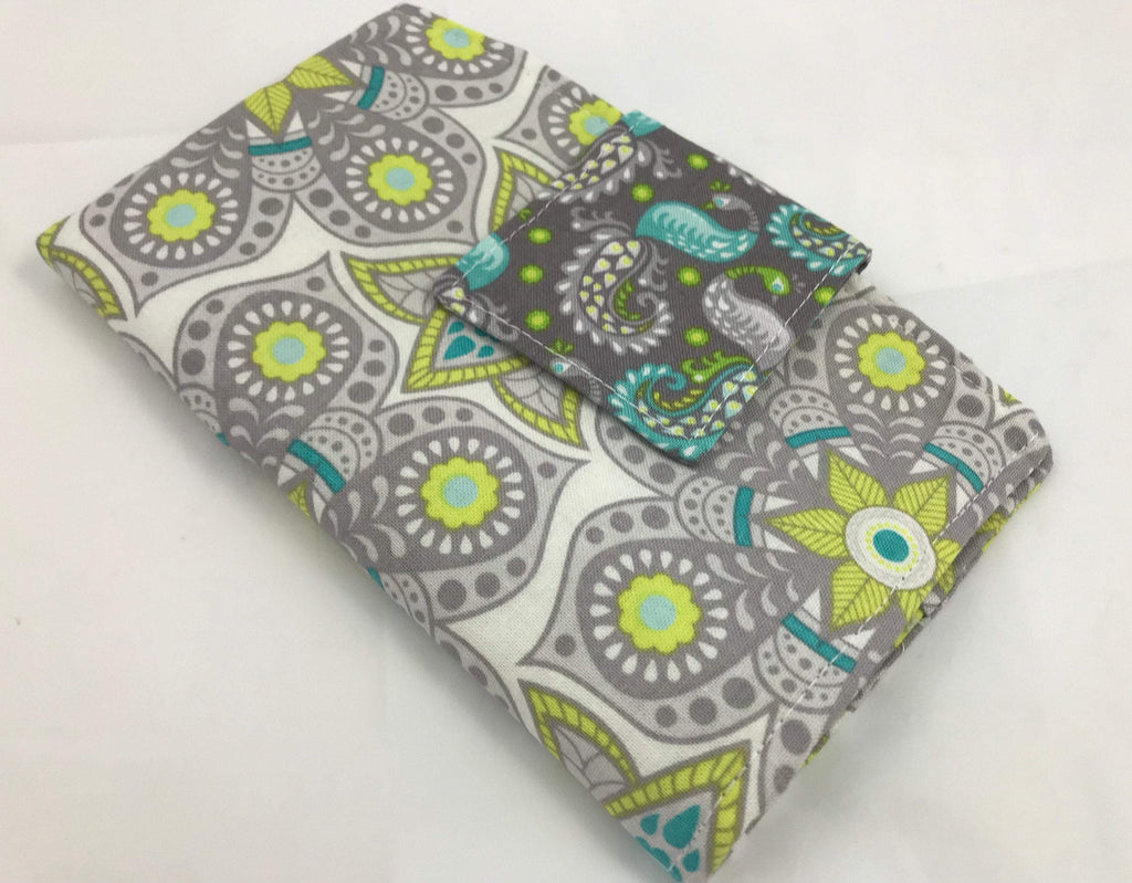 Gray Tampon and Pad Holder,  Women's Privacy Pouch, Paisley Feminine Products - EcoHip Custom Designs