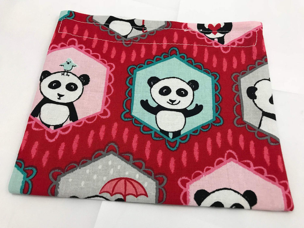 Panda Bear Snack Bag, Red Eco-Friendly Snack Bag for Kids - EcoHip Custom Designs