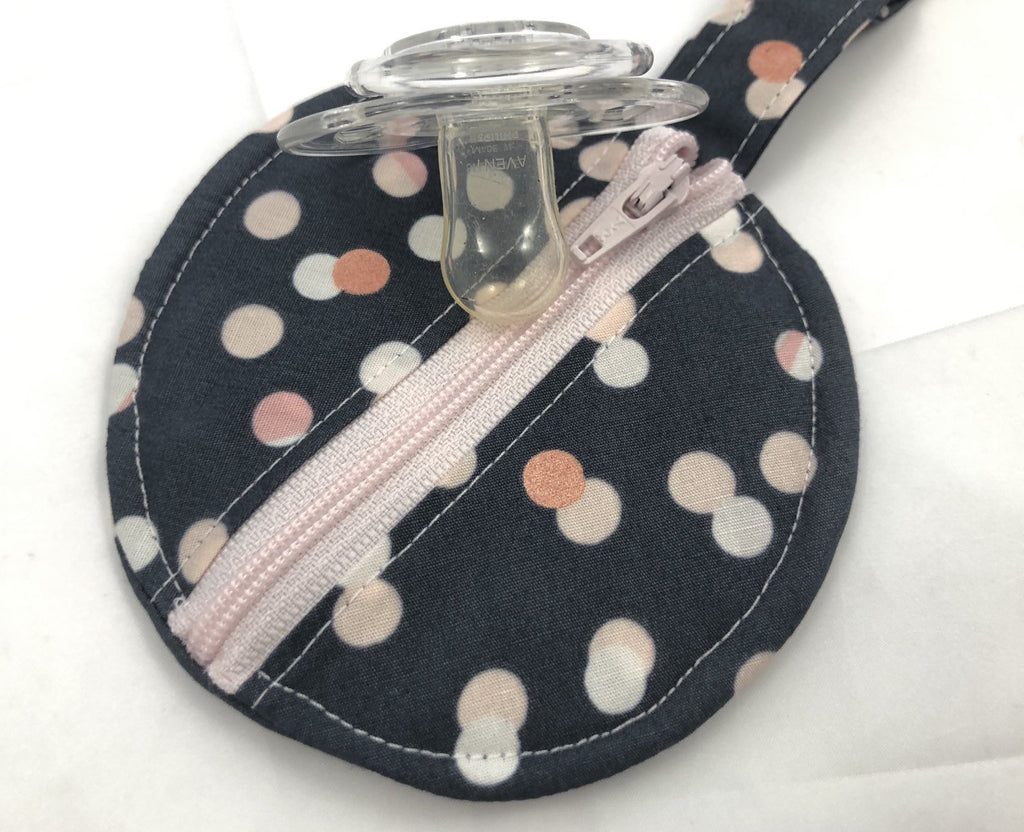 Gray Airpod Pouch, Polka Dot Ear Pod Case, Pink Headphone Cozy - EcoHip Custom Designs