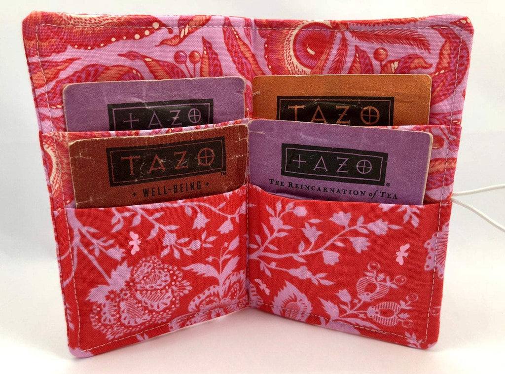 Butterfly Tea Wallet, Pink Travel Teabag Holder, Tea Bag Caddy for Purse - EcoHip Custom Designs