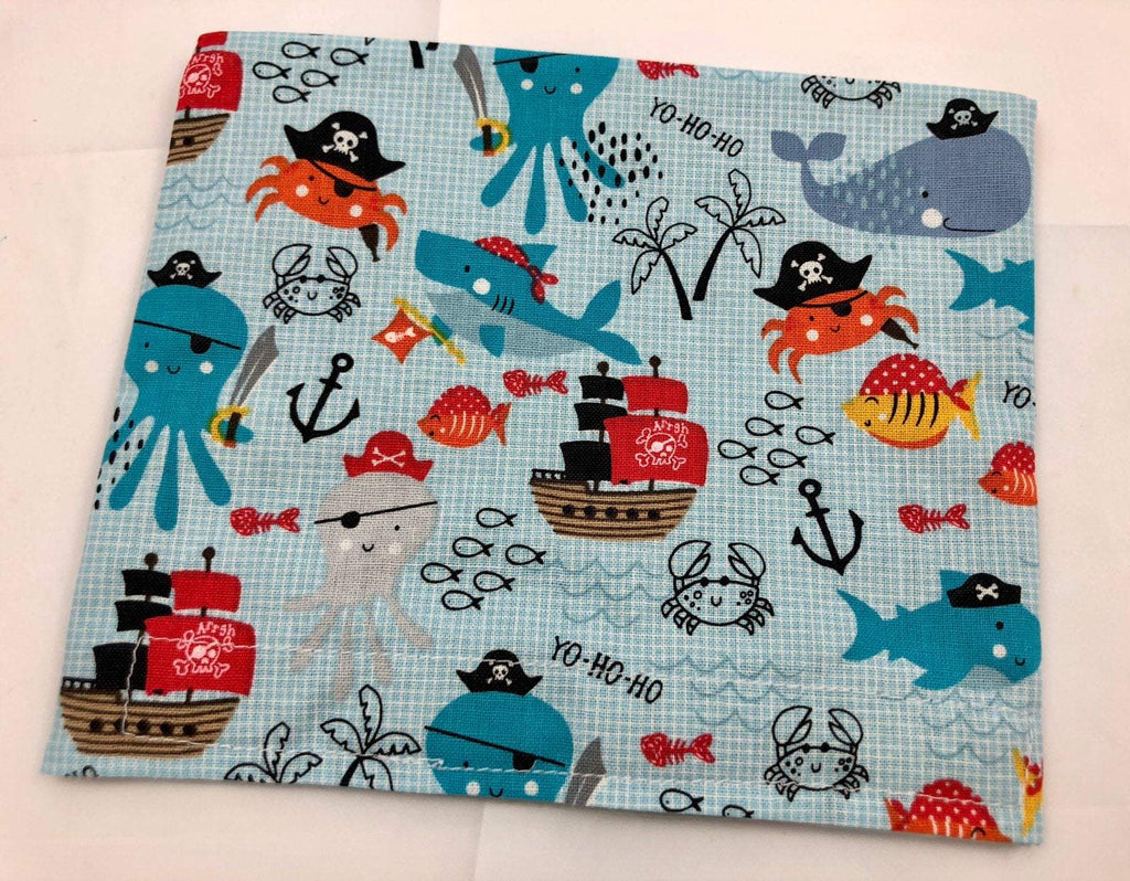 Pirate Snack Bag, Blue Nautical Snack Baggie, Reusable Snack Pouch for School - EcoHip Custom Designs