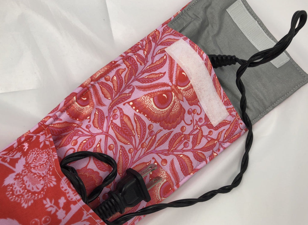 Butterfly Curling Iron Cover, Flat Iron Case, Pink Curling Iron Bag - EcoHip Custom Designs