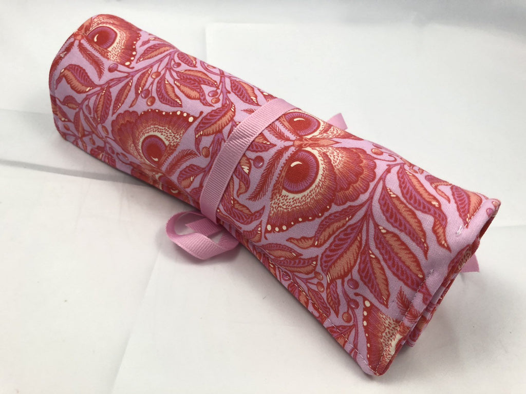 Clearance, Butterfly Jewelry Case. Pink Jewelry Roll, Jewelry Holder for Overnight Travel - EcoHip Custom Designs