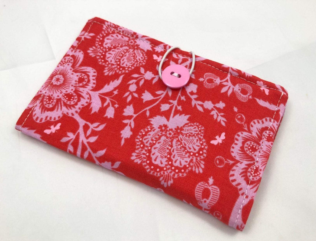 Butterfly Tea Wallet, Pink Travel Teabag Holder, Tea Bag Caddy for Purse - EcoHip Custom Designs