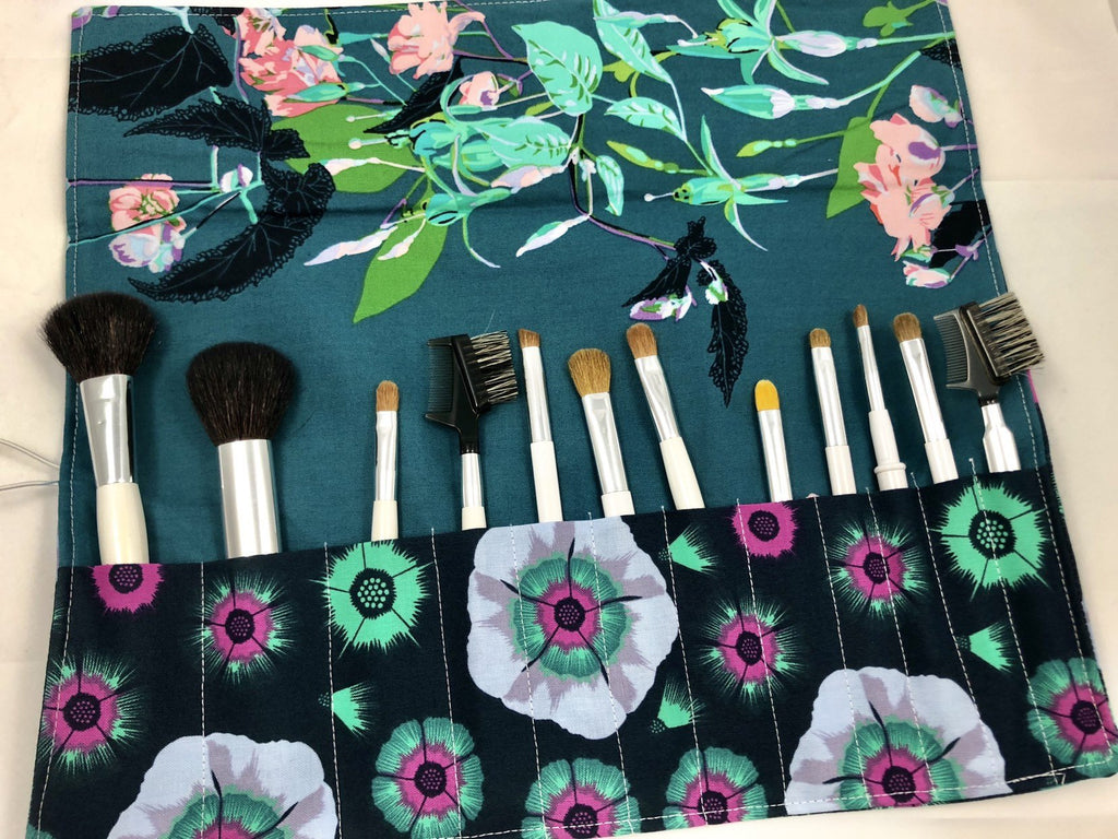 Marine Blue Makeup Brush Holder, Green Make Up Brush Organizer - EcoHip Custom Designs
