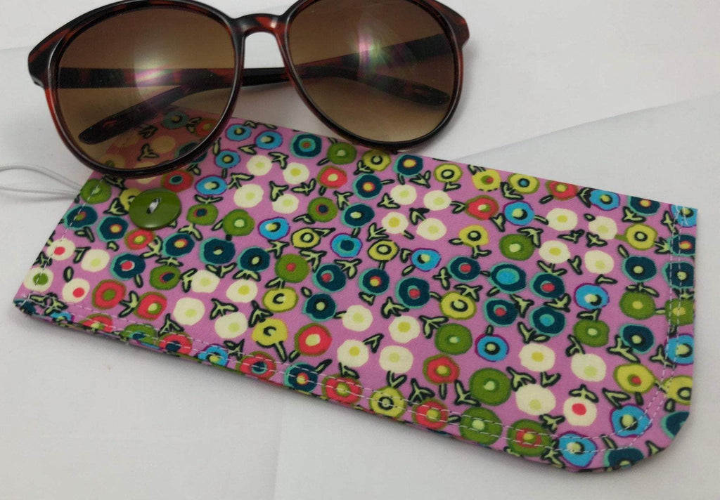 Pink Sunglass Cover, Padded Eye Glasses Pouch, Polka Dot Reading Glasses Sleeve - EcoHip Custom Designs