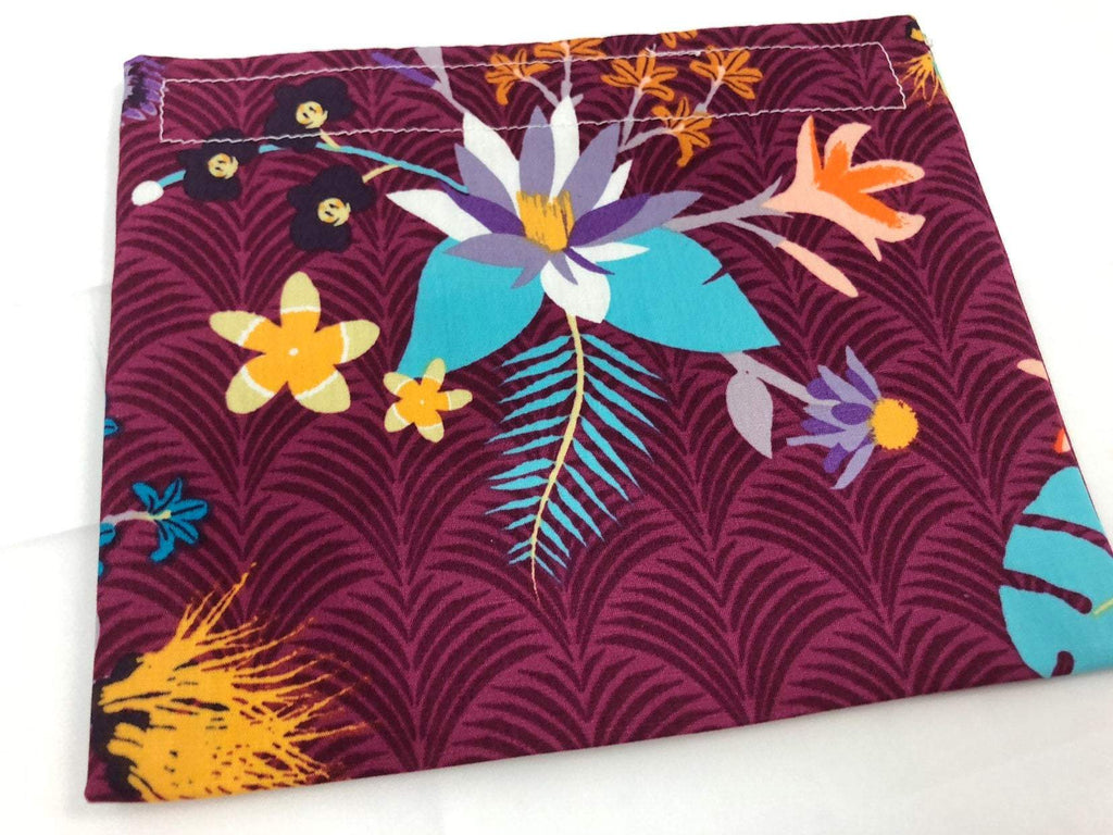 Purple Snack Bag, Floral Reusable Snack Bag - EcoHip Custom Designs